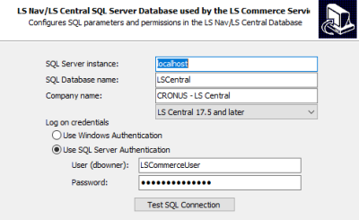 Ls In Sql Install LS Commerce Service
